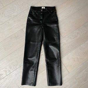 Wilfred Melina Aritzia Black Faux Leather Pant